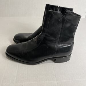 Florsheim Duke Beatle Boots Mens Size 10 3E Side Zip Black Leather Boots 11087